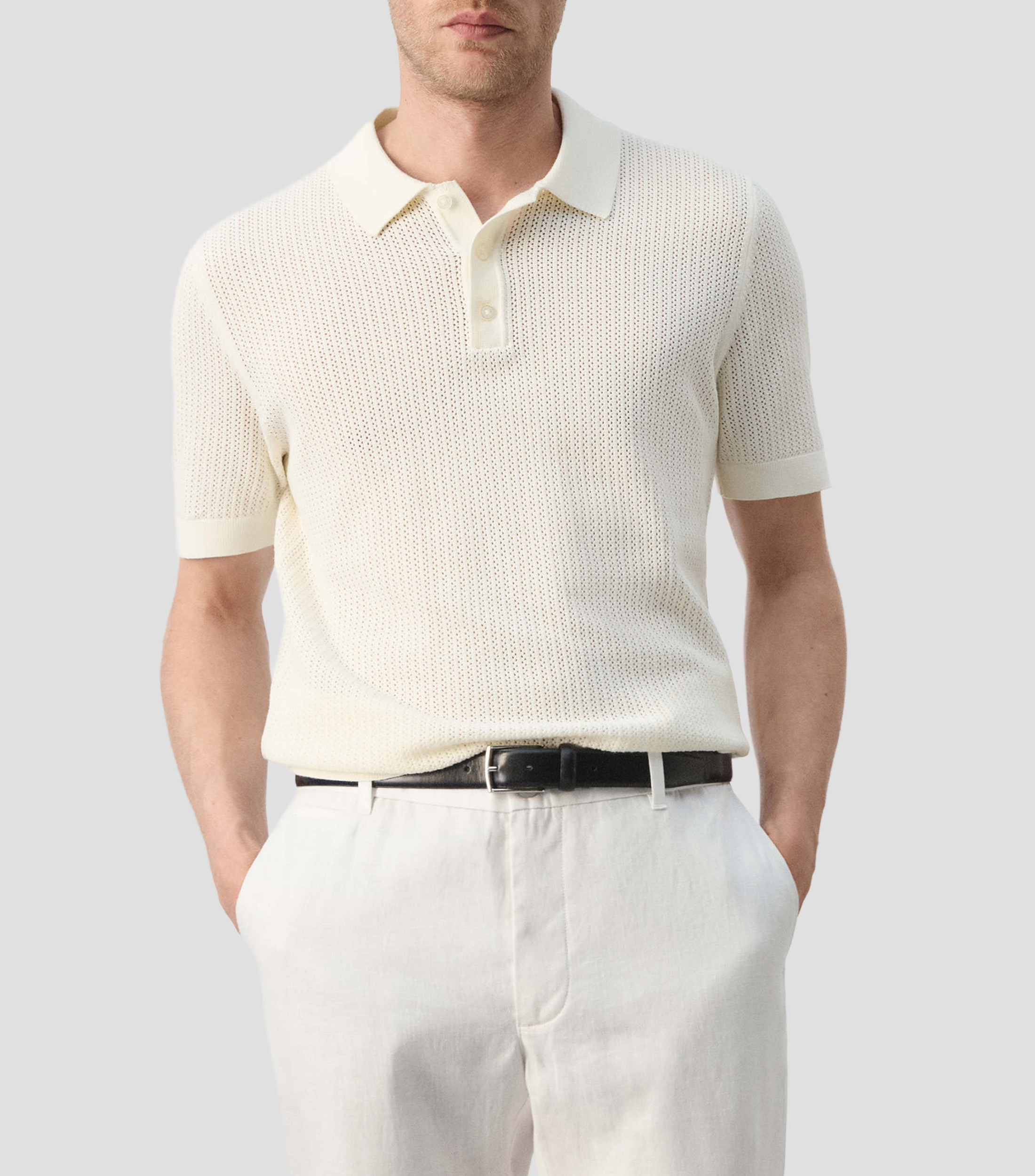 Playera tipo Polo manga corta liso Hombre